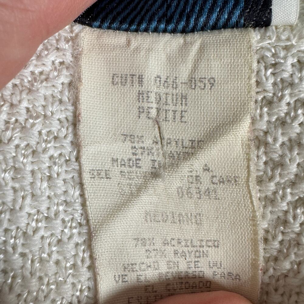 Vintage Cricket Lane Petite M Floral Knit Cardigan Cottagecore Pearl Buttons - Picture 7 of 10